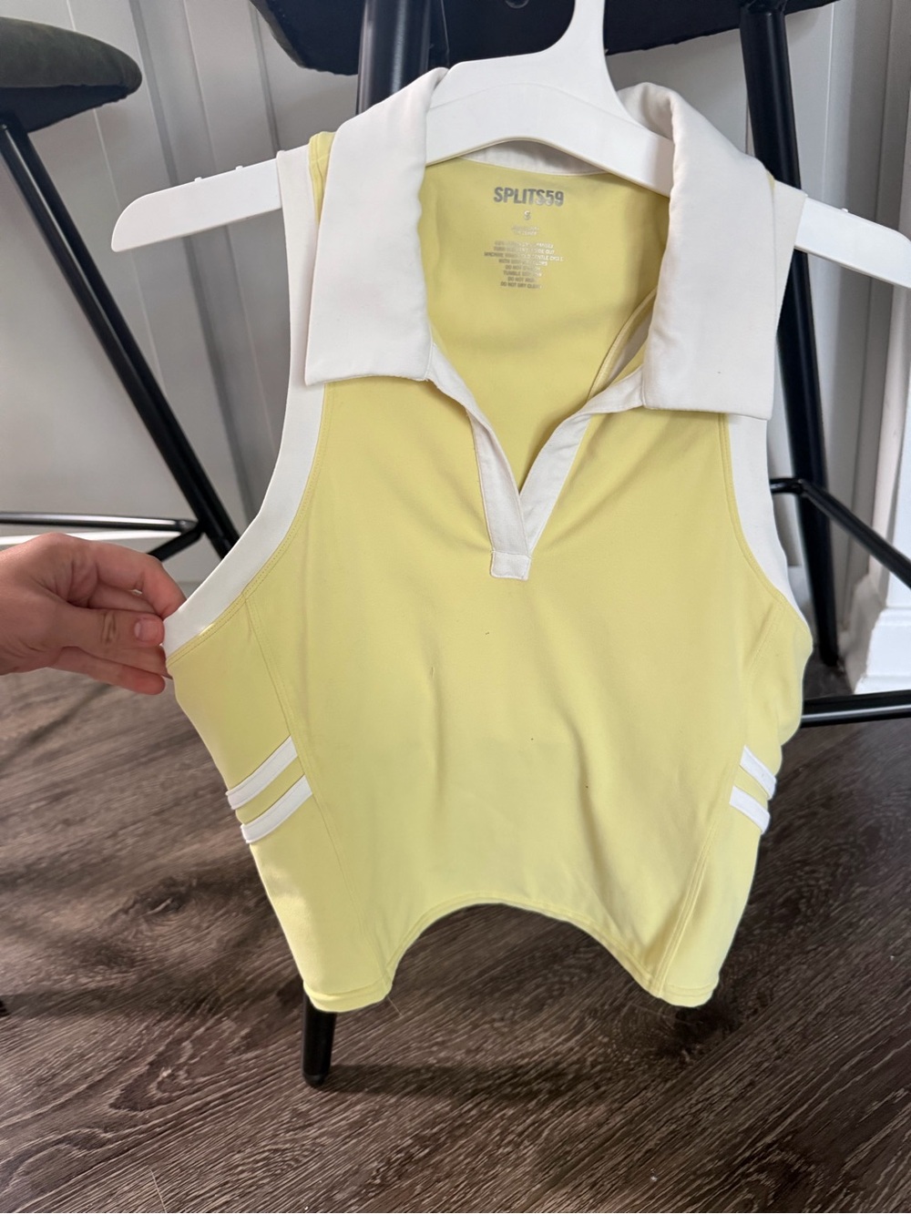 Splits59 Yellow Tank Polo with White Trim
